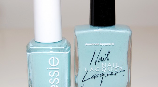 Dupe: Essie Mint Candy Apple VS. American Apparel Office