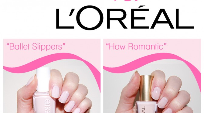 Dupe: Essie Ballet Slippers VS. L’Oreal How Romantic Nail Polish