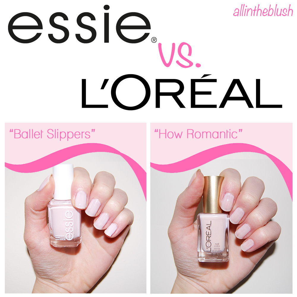 Dupe: Essie VS. L'Oreal How Romantic Nail Polish All In Blush