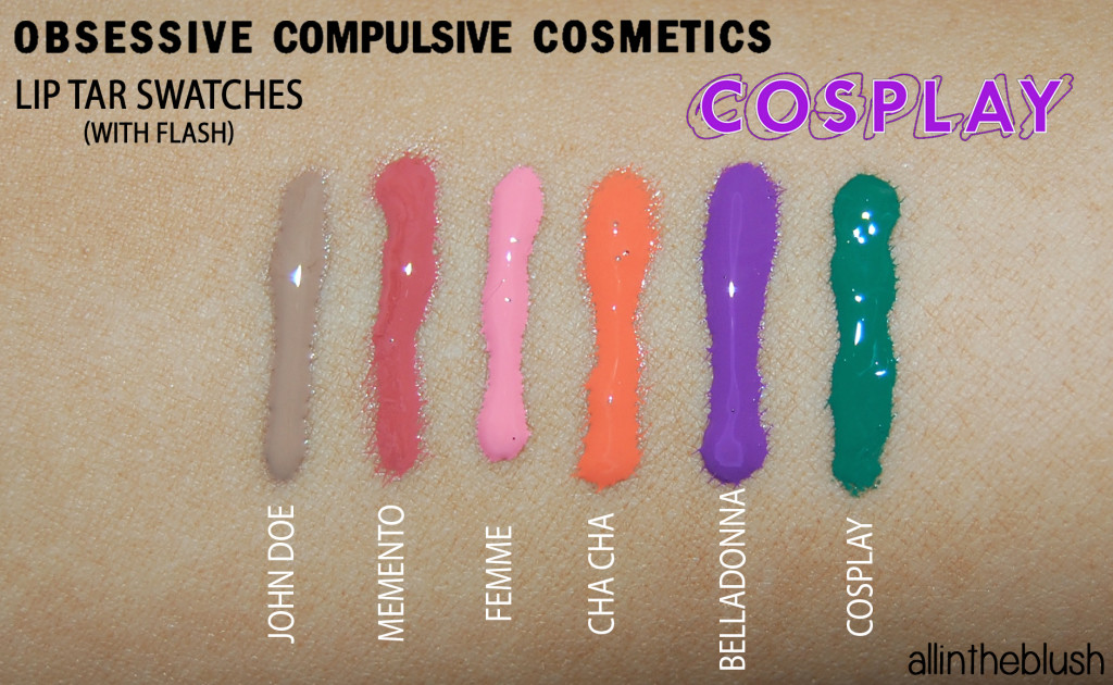 OCC Cosplay Lip Tar Swatches