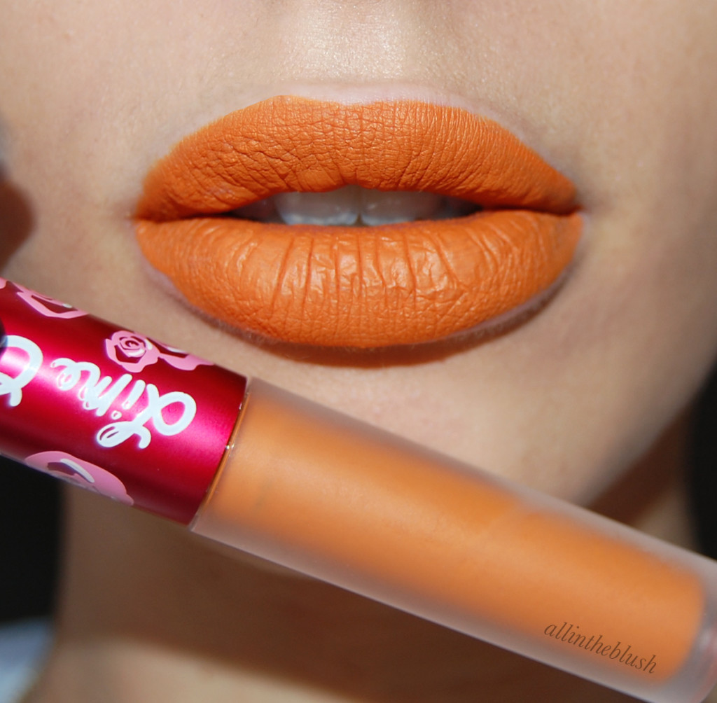 Lime Crime Squash Velvetine Swatches