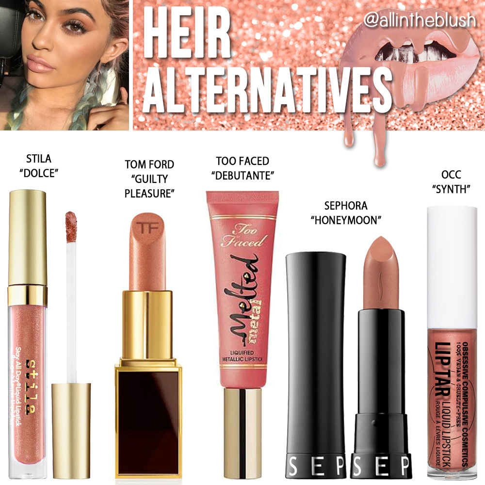 Kylie Cosmetics Heir Metallic Liquid Lipstick Dupes