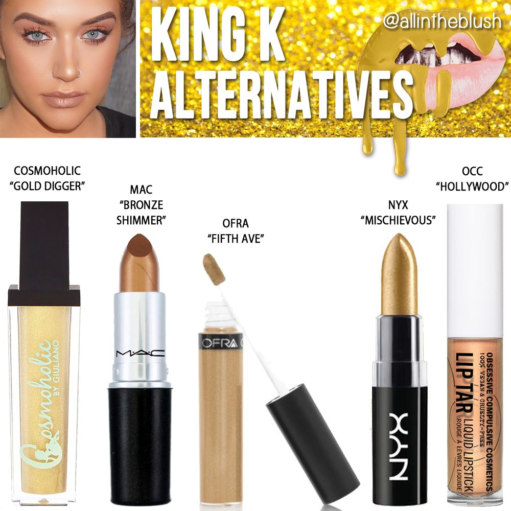 Kylie Cosmetics King K Metallic Liquid Lipstick Dupes