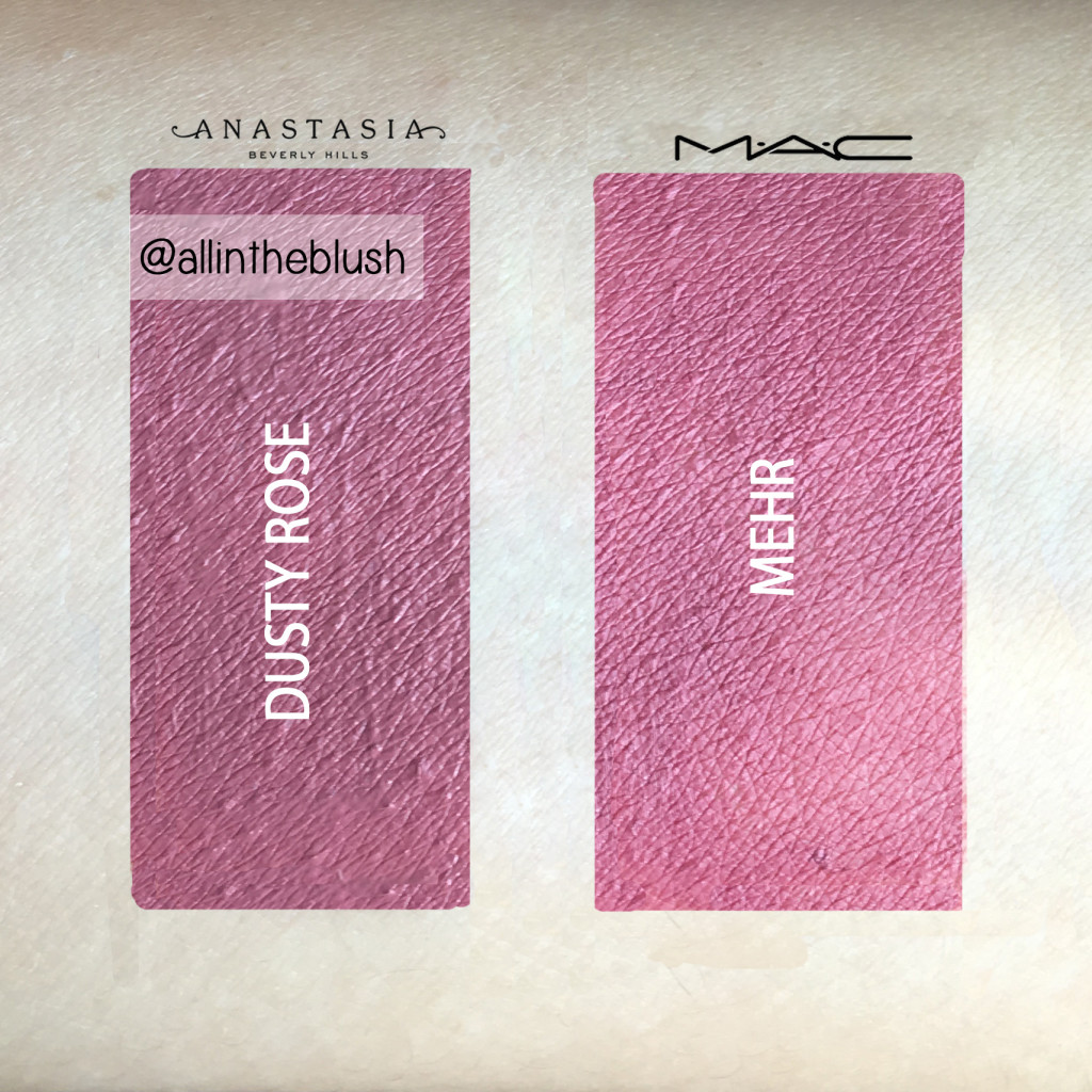 Dusty Rose and MAC Mehr Dupe Swatches