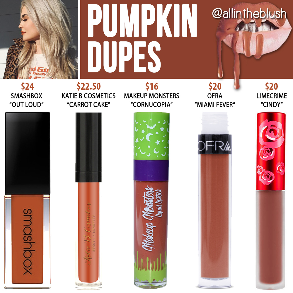 Kylie Pumpkin Lipkit Alternatives Dupes.