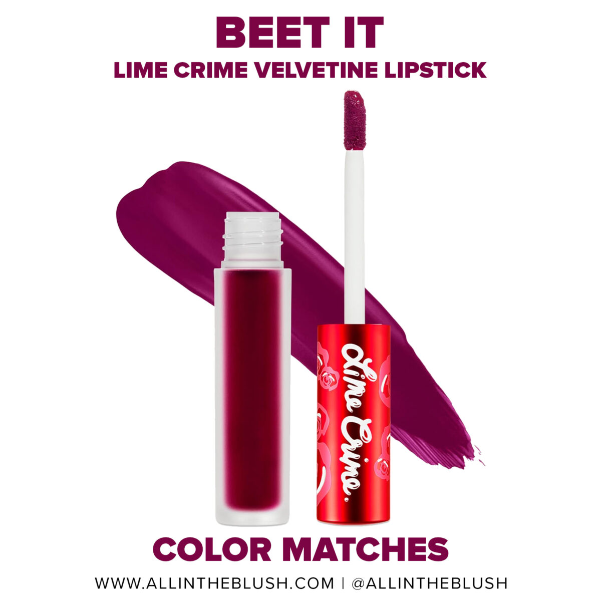 Lime Crime Beet It Velvetine Dupes