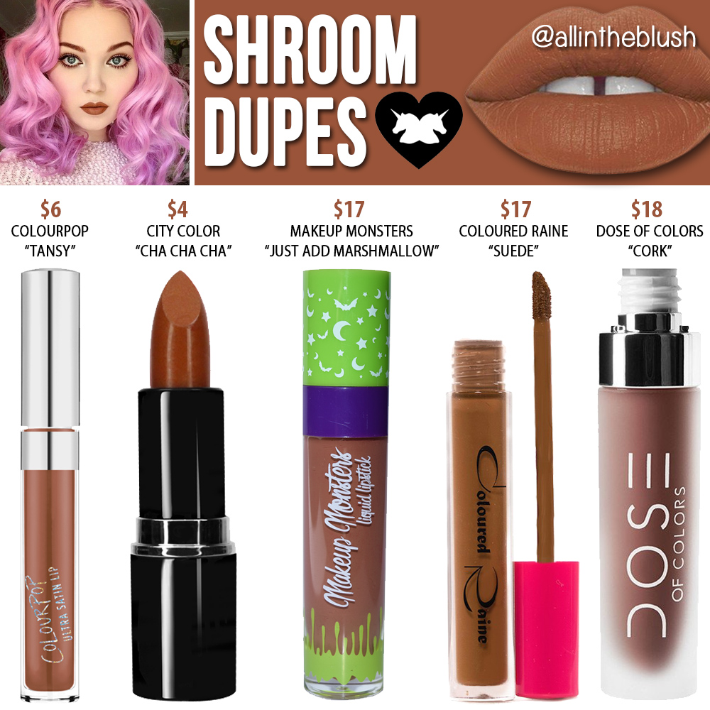 Lime Crime Shroom Velvetine Dupes