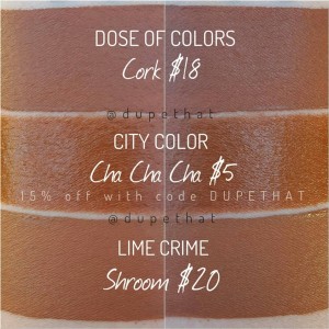 Lime Crime Shroom Velvetine Dupes