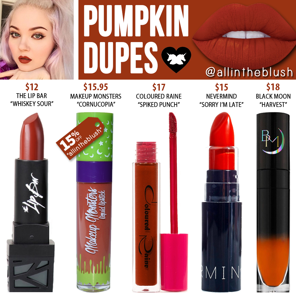 Lime Crime Pumpkin Velvetine Dupes