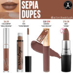 Anastasia Beverly Hills Sepia Liquid Lipstick Dupes