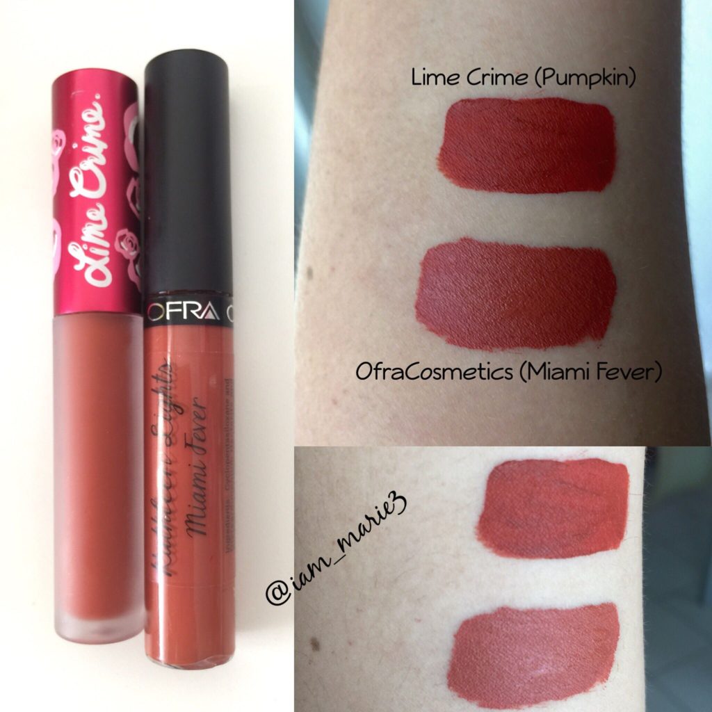 Lime Crime Pumpkin Velvetine Dupes