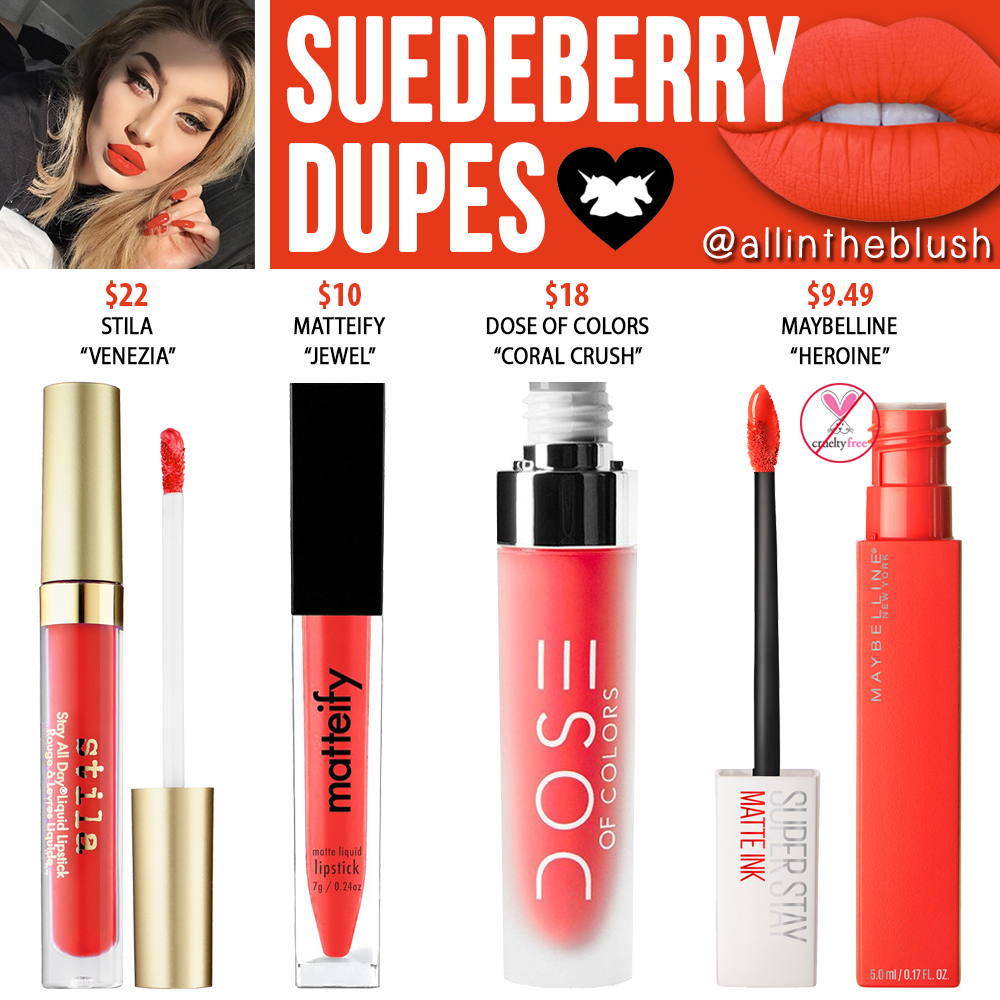 Lime Crime Suedeberry Velvetine Dupes