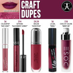 Anastasia Beverly Hills Craft Liquid Lipstick Dupes