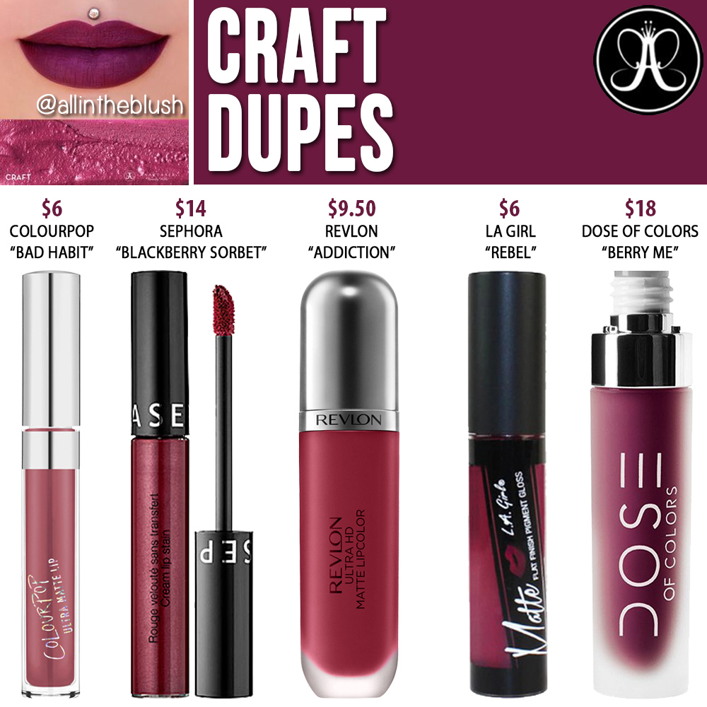 Anastasia Beverly Hills Craft Liquid Lipstick Dupes - All In The Blush