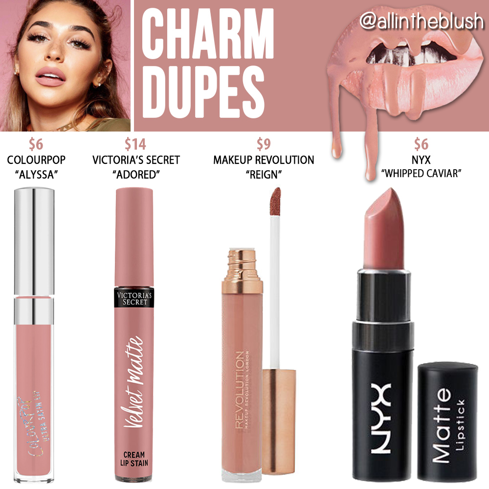 Kylie Cosmetics Charm Lipstick Dupes [Velvet Lip Kit]