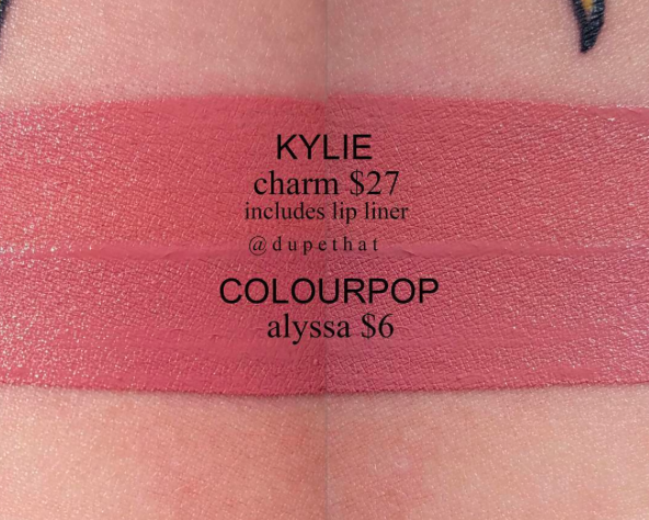 Kylie Cosmetics Charm Lipstick Dupes