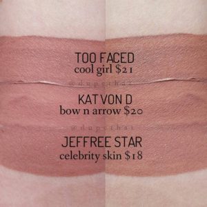 Kat Von D Bow N' Arrow Everlasting Liquid Lipstick Dupes