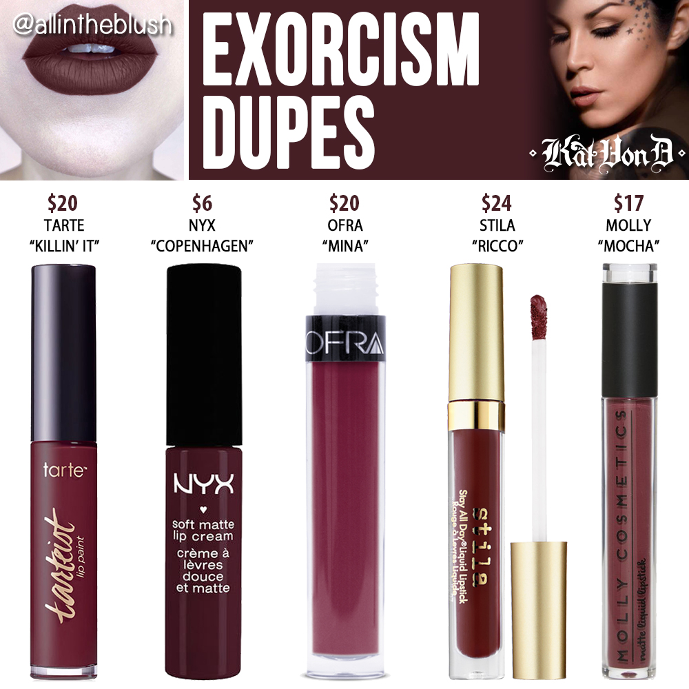 Kat Von D Exorcism Everlasting Liquid Lipstick Dupes.