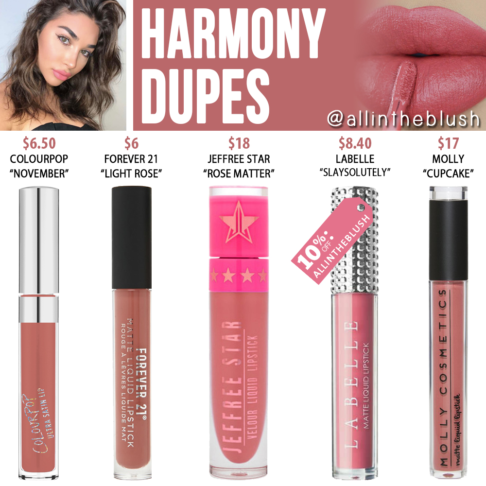 Kylie Cosmetics Harmony Velvet Liquid Lipstick Dupes