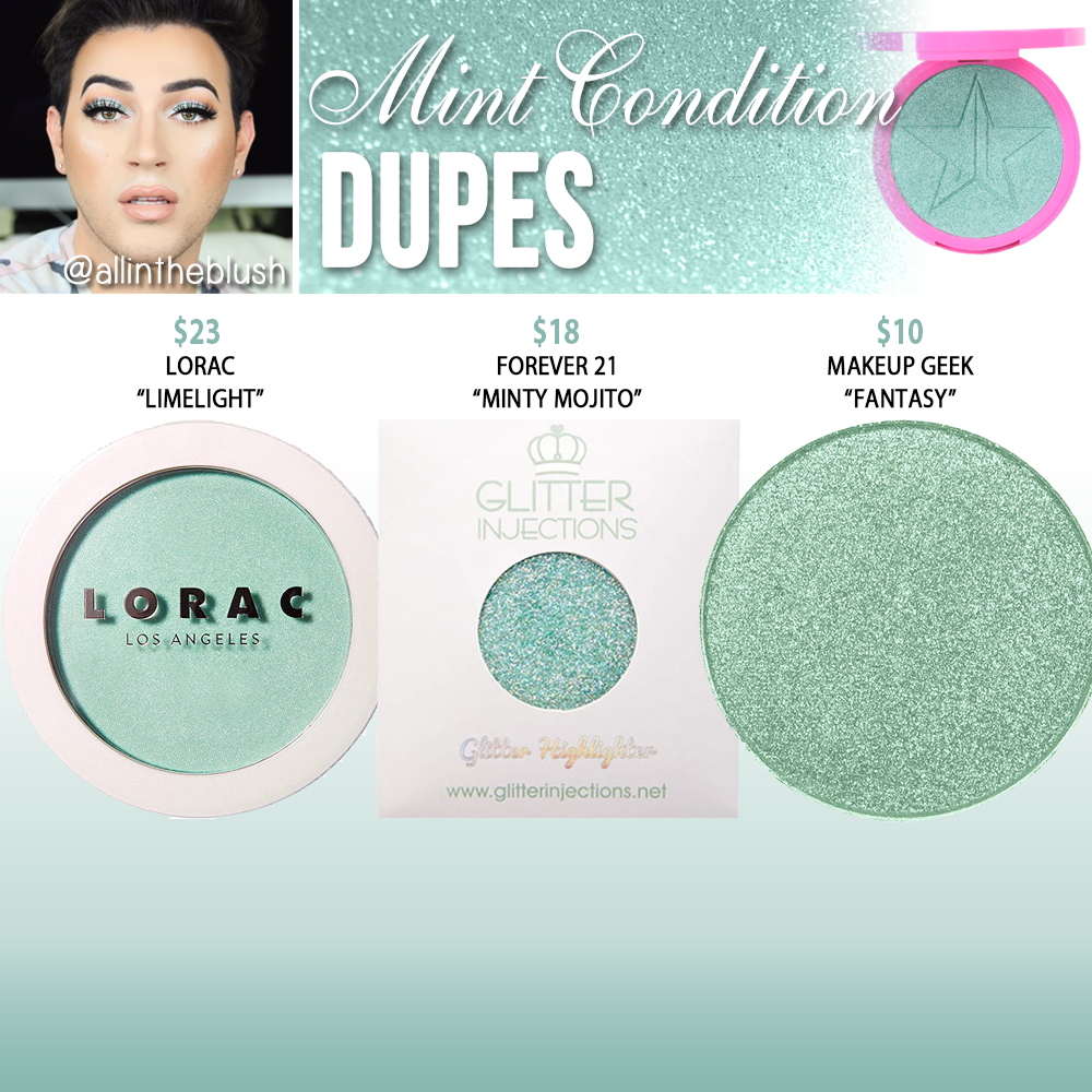 Jeffree Star Cosmetics Mint Condition Skin Frost Dupes
