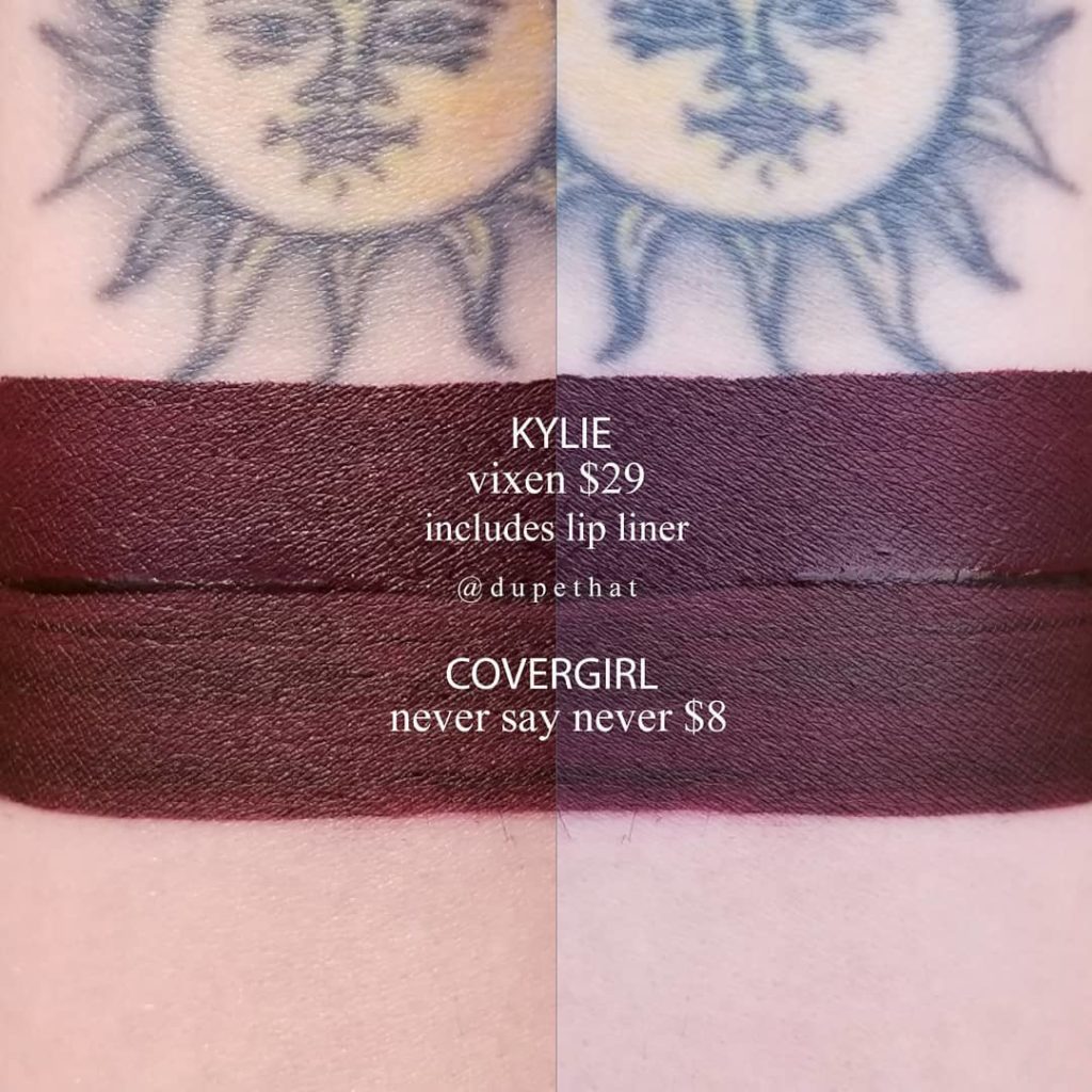 Huda Beauty Vixen Liquid Matte Lipstick Dupe