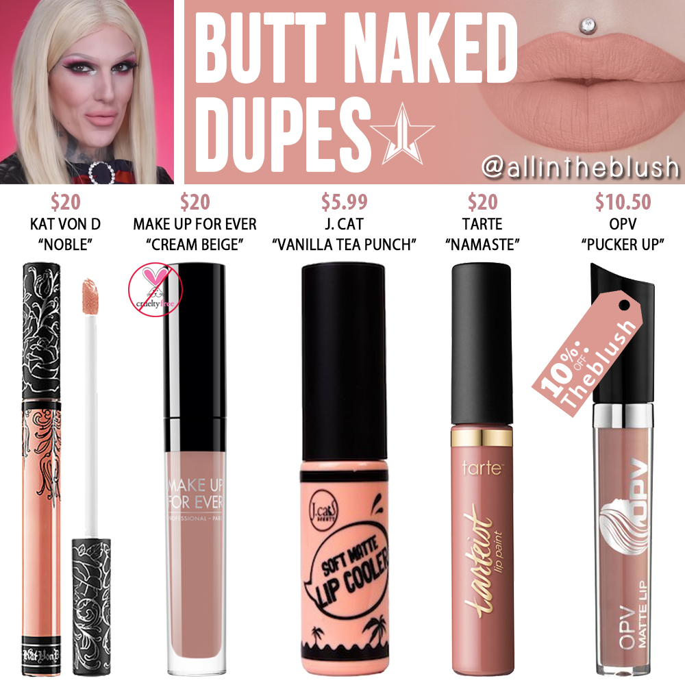 Jeffree Star Butt Naked Velour Liquid Lipstick Prediction Dupes