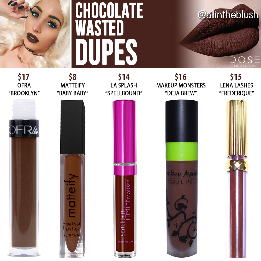Dose of Colors Chocolate Wasted Liquid Lipstick Dupes