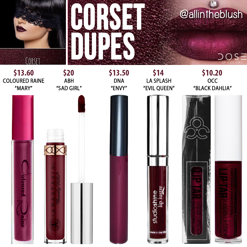 Dose of Colors Corset Liquid Lipstick Dupes