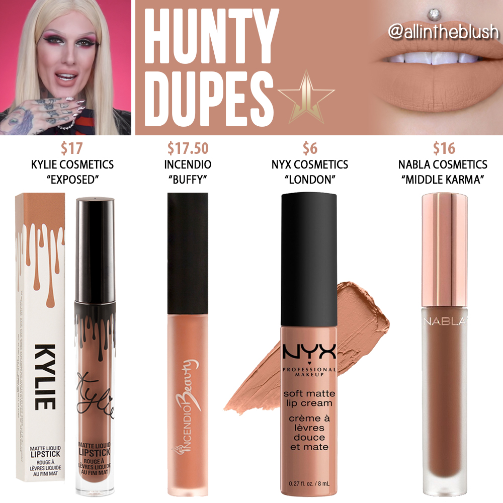 Jeffree Star Hunty Velour Liquid Lipstick Prediction Dupes