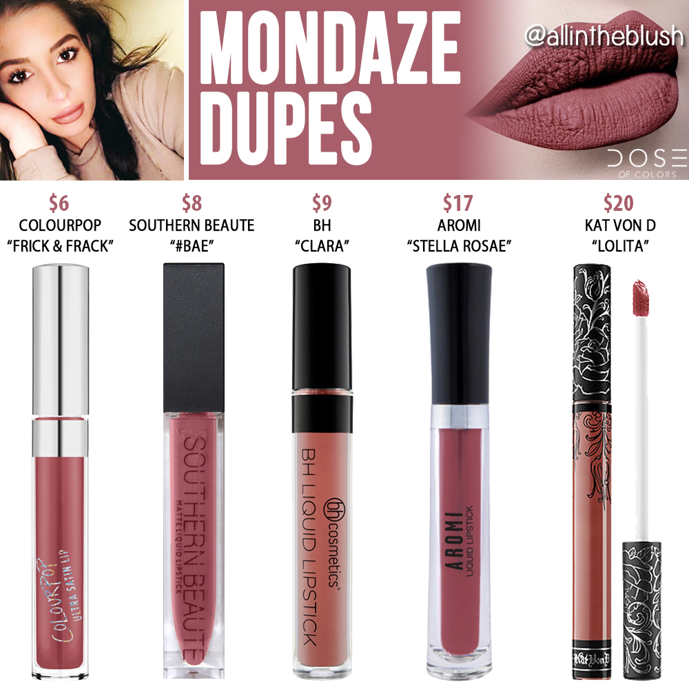 Dose of Mondaze Lipstick Dupes - All In The Blush
