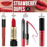 Anastasia Beverly Hills Strawberry Liquid Lipstick Dupes