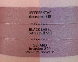 Jeffree Star Deceased Velour Liquid Lipstick Dupes