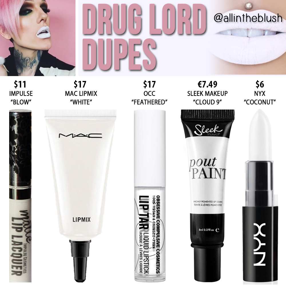 Jeffree Star Drug Lord Velour Liquid Lipstick Dupes