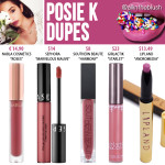 Kylie Cosmetics Posie K Liquid Lipstick Dupes