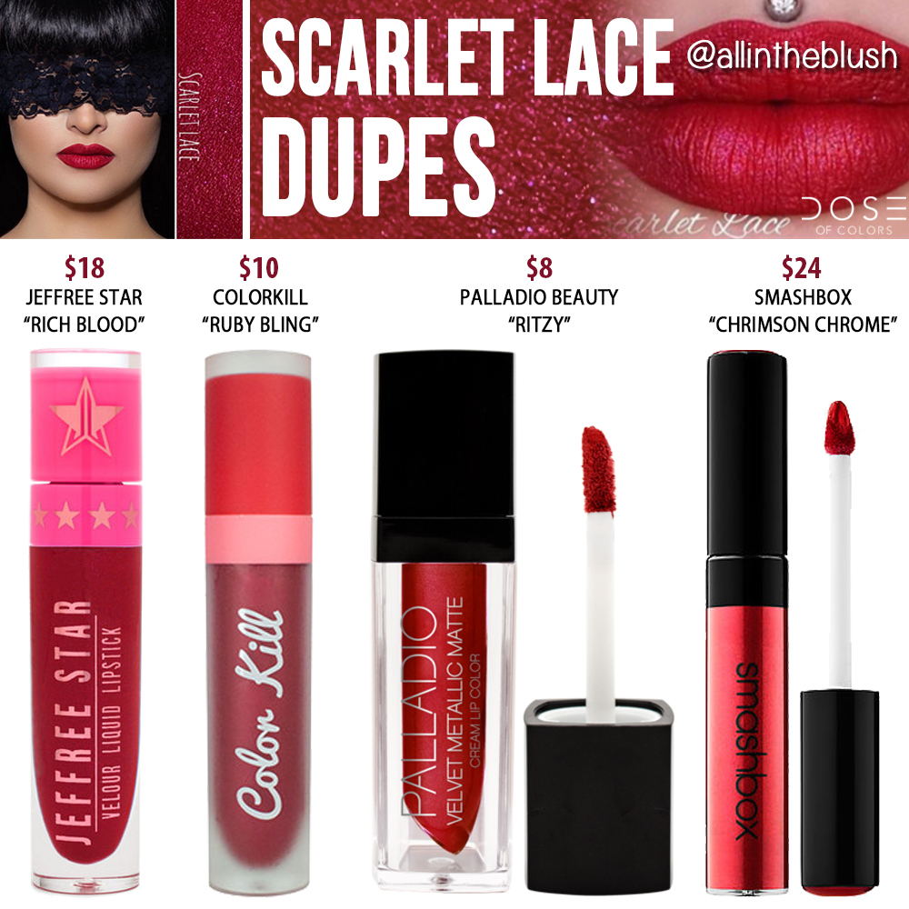 Dose of Colors Scarlet Lace Liquid Lipstick Dupes