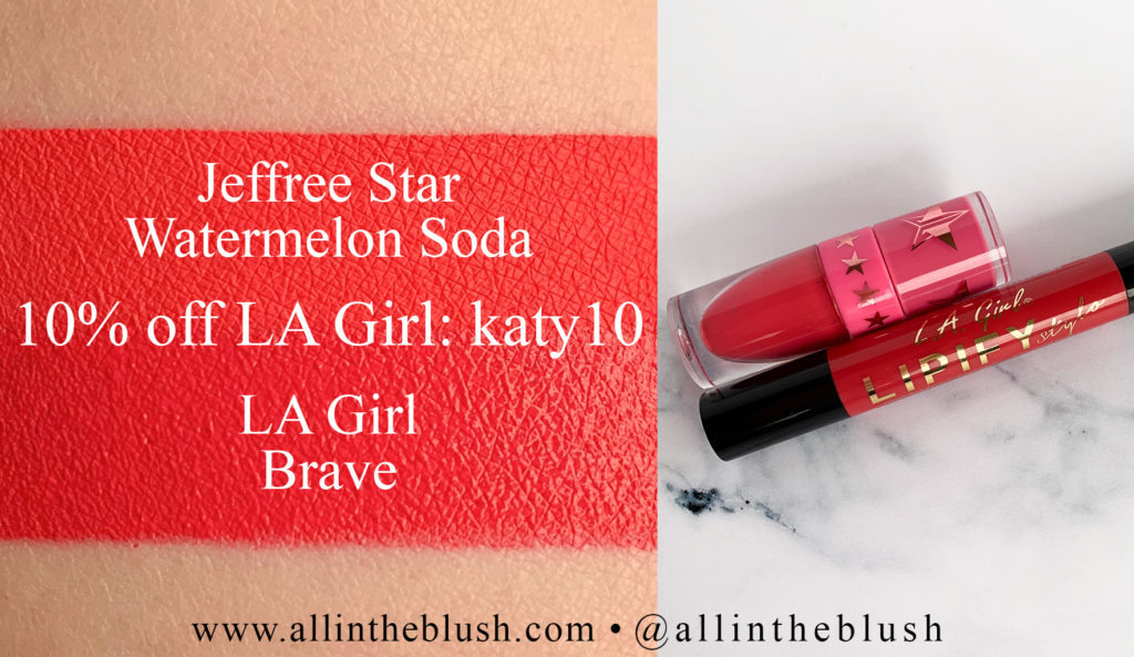Jeffree Star Watermelon Soda Velour Liquid Lipstick Dupes