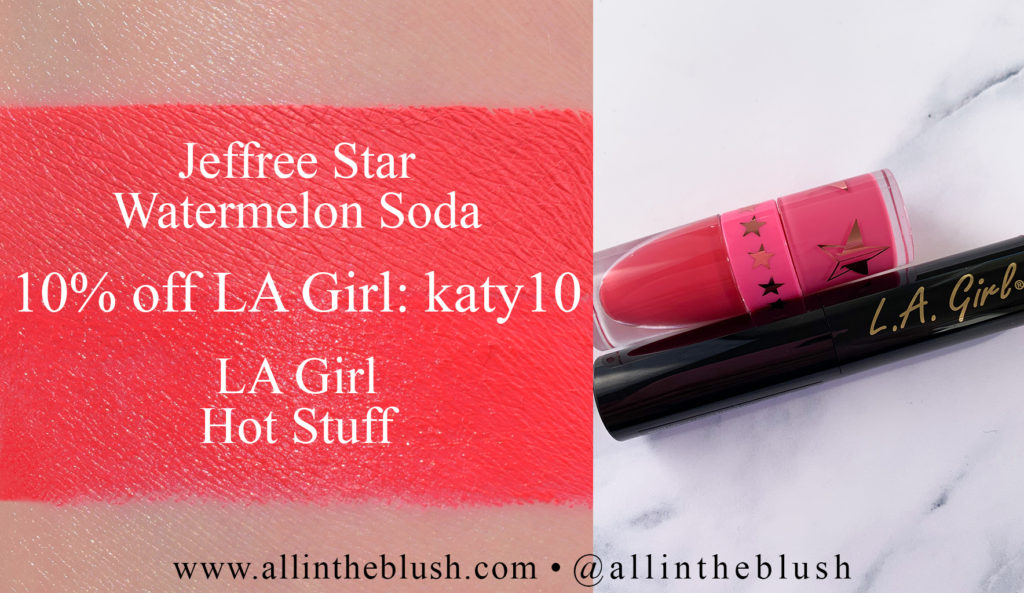 Jeffree Star Watermelon Soda Velour Liquid Lipstick Dupes