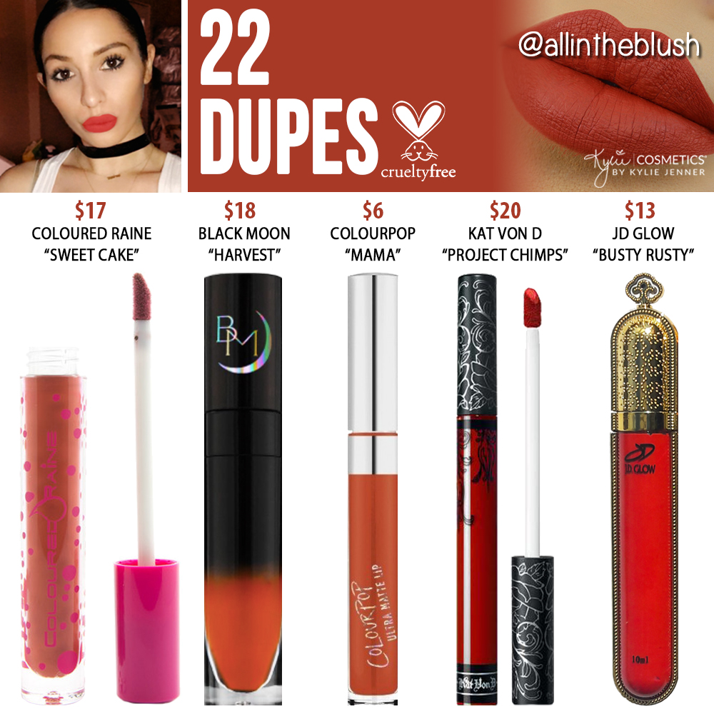 Kylie Cosmetics 22 Liquid Lipstick Dupes