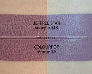 Jeffree Star Scorpio Velour Liquid Lipstick Dupes