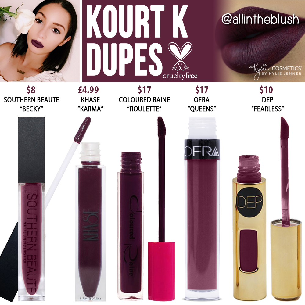 Kylie Cosmetics Kourt K Liquid Lipstick Dupes