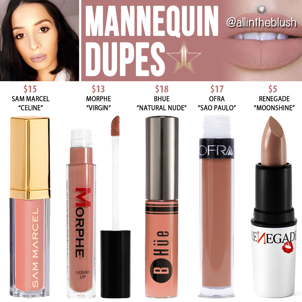 Jeffree Star Mannequin Velour Liquid Lipstick Dupes