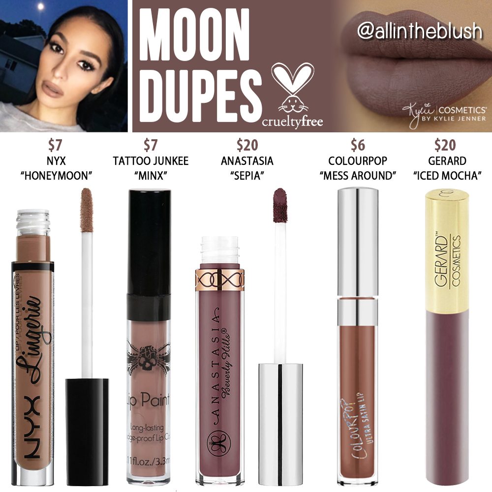 Kylie Cosmetics Moon Liquid Lipstick Dupes