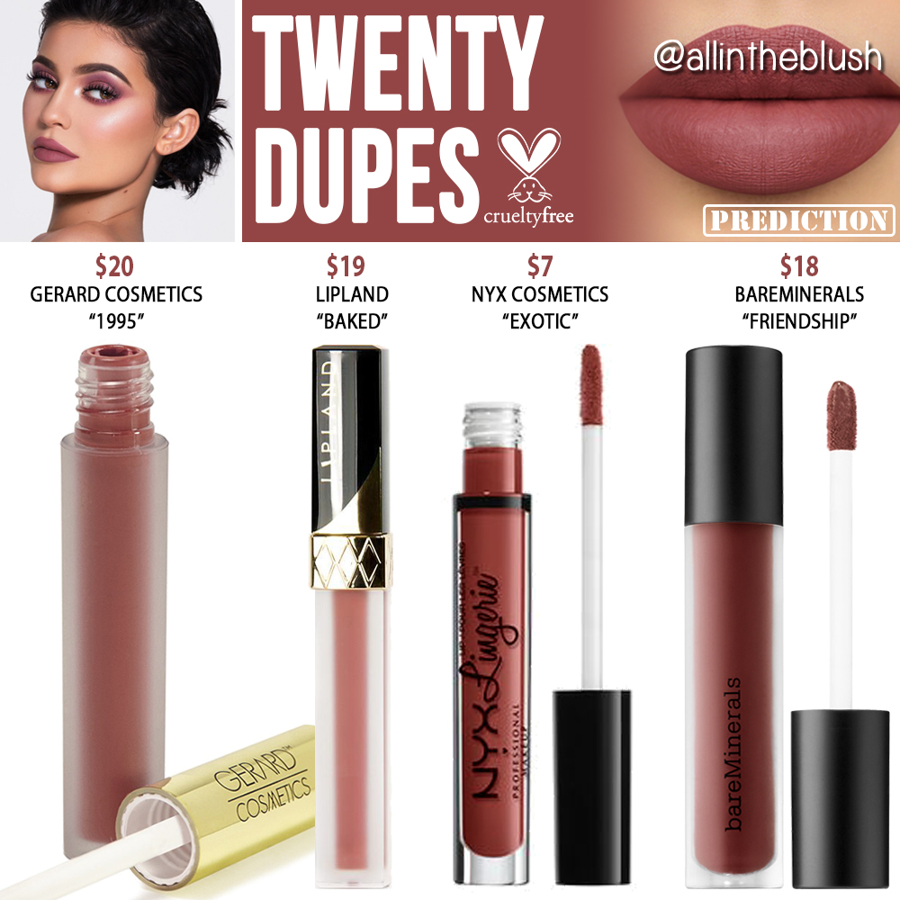 Kylie Cosmetics Twenty Liquid Lipstick Prediction Dupes