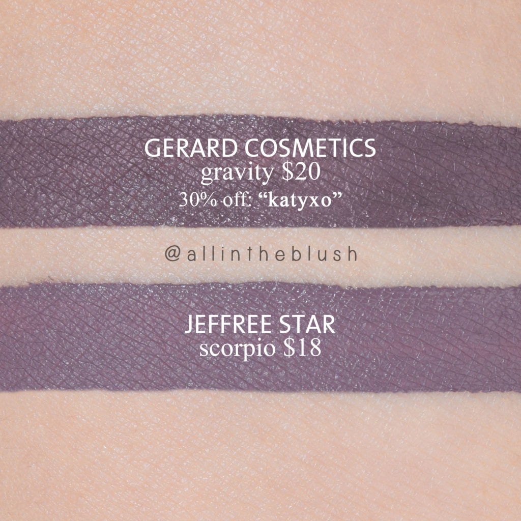 Jeffree Star Scorpio Velour Liquid Lipstick Dupes