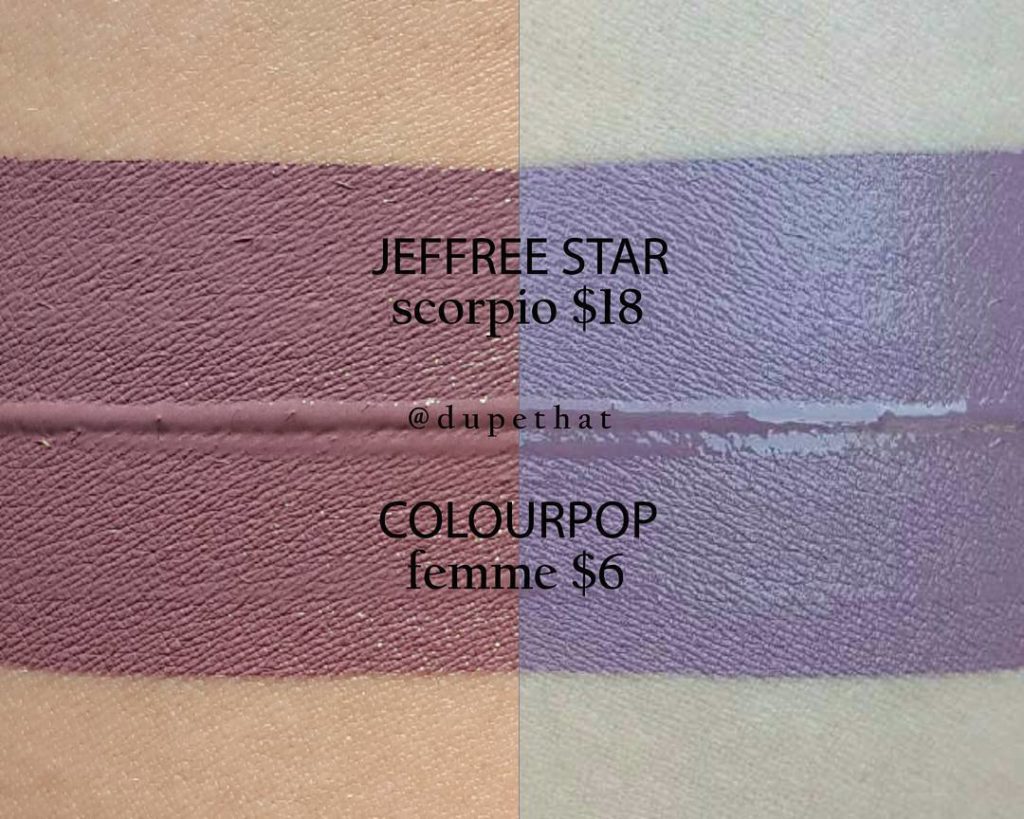 Jeffree Star Scorpio Velour Liquid Lipstick Dupes