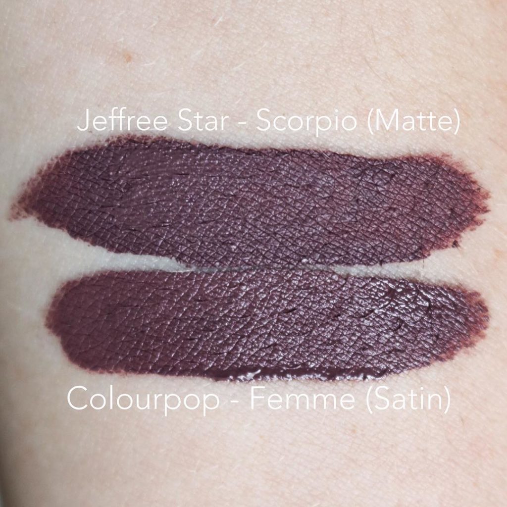 Jeffree Star Scorpio Velour Liquid Lipstick Dupes
