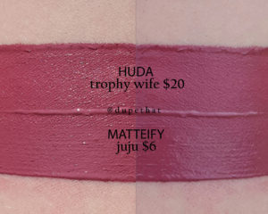 Huda Beauty Trophy Wife Liquid Matte Lipstick Dupes
