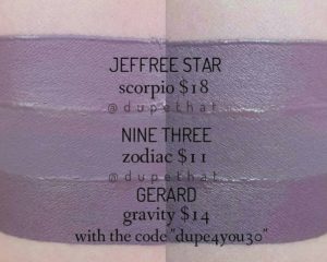 Jeffree Star Scorpio Velour Liquid Lipstick Dupes