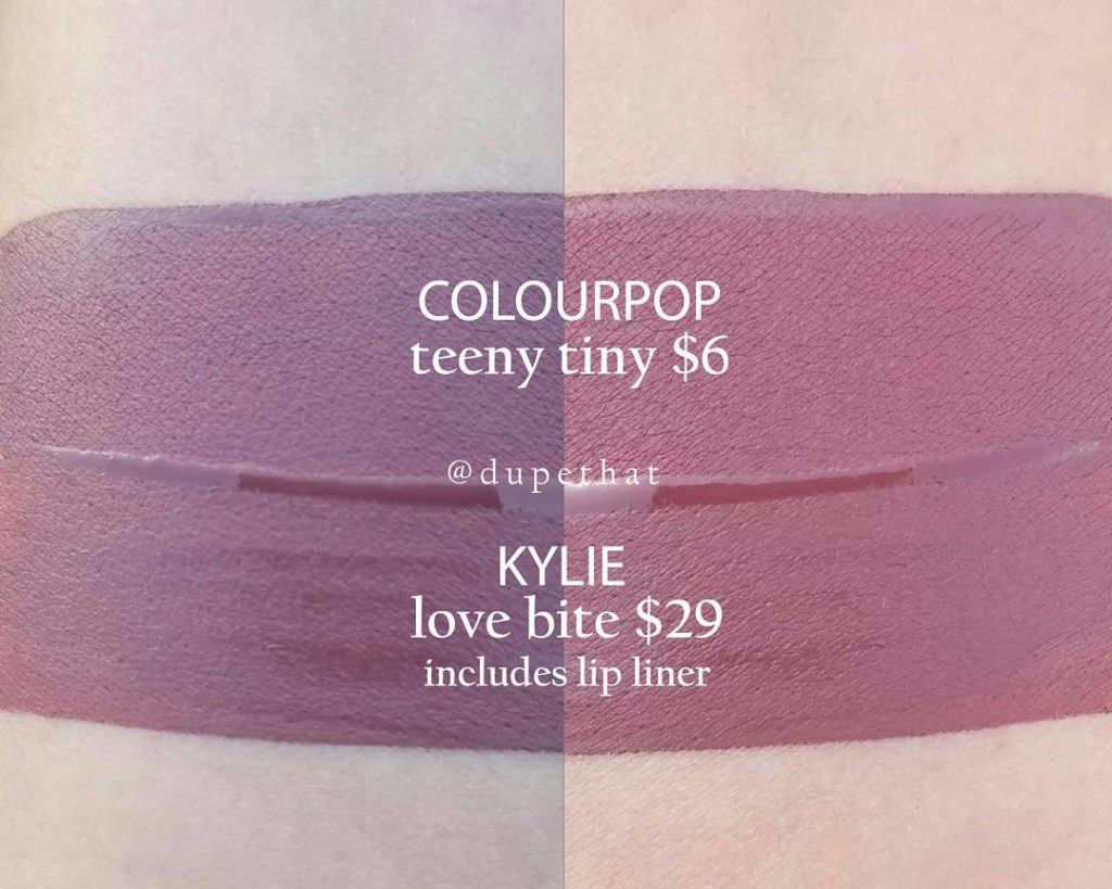 Kylie Cosmetics Love Bite Liquid Lipstick Dupes