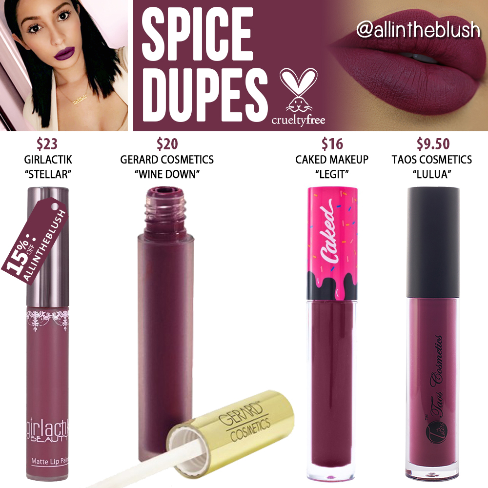 Kylie Cosmetics Spice Liquid Lipstick Dupes